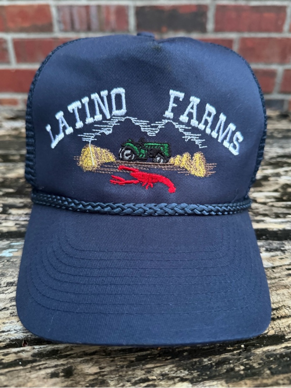 Luna Basics Latino Farms Adjustable SnapBack Embroidered Navy Rope Trucker Hat